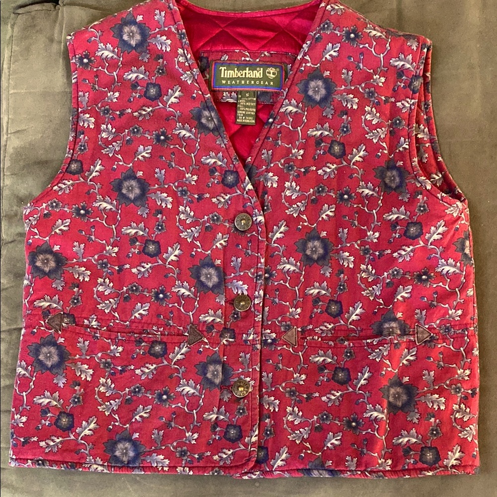 Timberland Red Crimson Quilted Vest